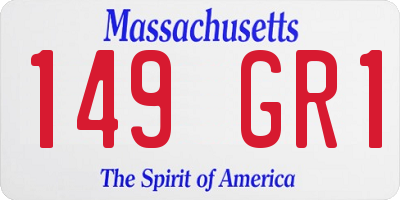 MA license plate 149GR1