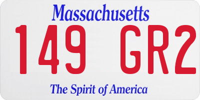 MA license plate 149GR2