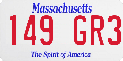 MA license plate 149GR3