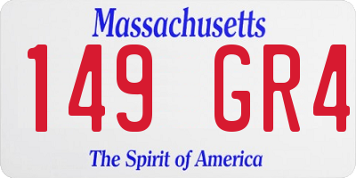MA license plate 149GR4