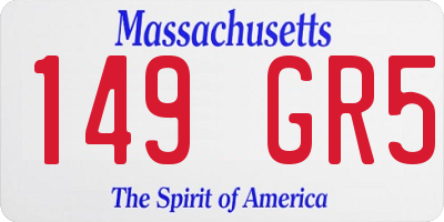 MA license plate 149GR5