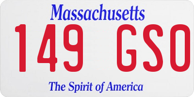 MA license plate 149GS0