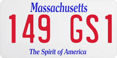 MA license plate 149GS1