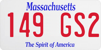 MA license plate 149GS2
