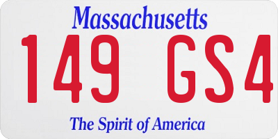 MA license plate 149GS4