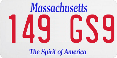 MA license plate 149GS9