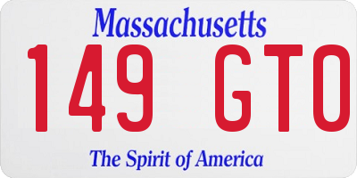 MA license plate 149GT0