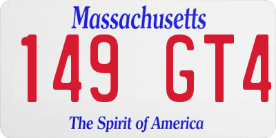 MA license plate 149GT4