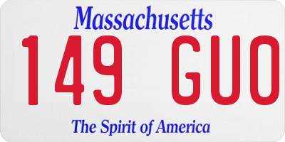 MA license plate 149GU0