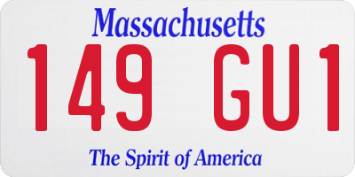 MA license plate 149GU1