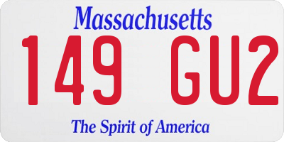 MA license plate 149GU2