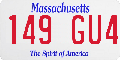 MA license plate 149GU4