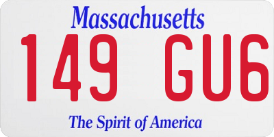 MA license plate 149GU6