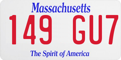 MA license plate 149GU7