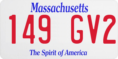 MA license plate 149GV2