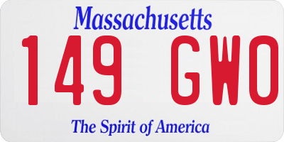 MA license plate 149GW0