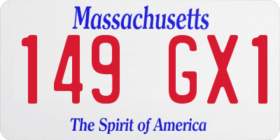 MA license plate 149GX1