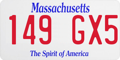 MA license plate 149GX5