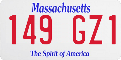 MA license plate 149GZ1