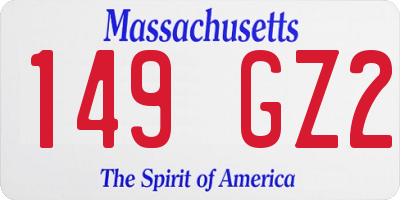 MA license plate 149GZ2