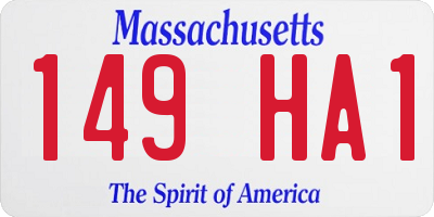 MA license plate 149HA1
