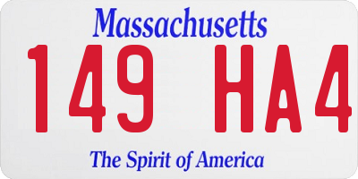 MA license plate 149HA4