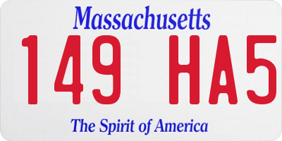 MA license plate 149HA5