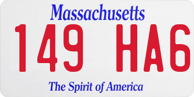 MA license plate 149HA6