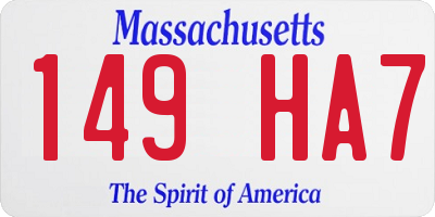 MA license plate 149HA7