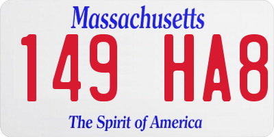 MA license plate 149HA8