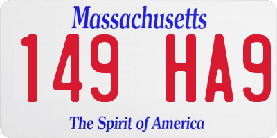 MA license plate 149HA9