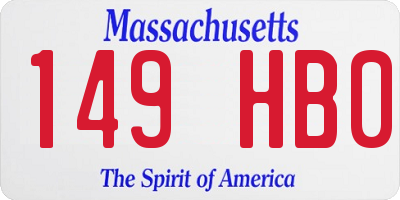 MA license plate 149HB0