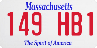 MA license plate 149HB1