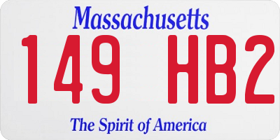 MA license plate 149HB2