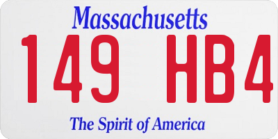 MA license plate 149HB4