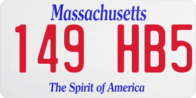 MA license plate 149HB5