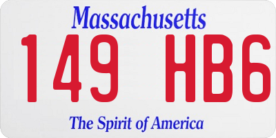 MA license plate 149HB6
