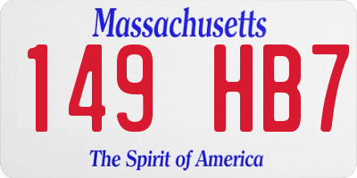 MA license plate 149HB7