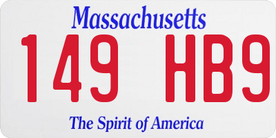 MA license plate 149HB9
