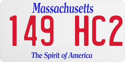 MA license plate 149HC2