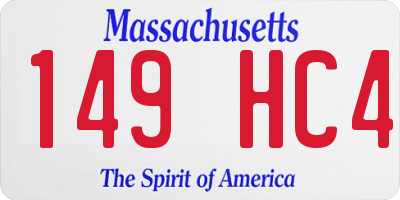MA license plate 149HC4
