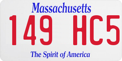 MA license plate 149HC5