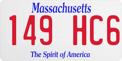 MA license plate 149HC6