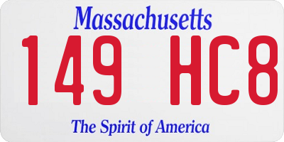 MA license plate 149HC8