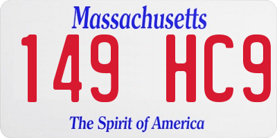 MA license plate 149HC9