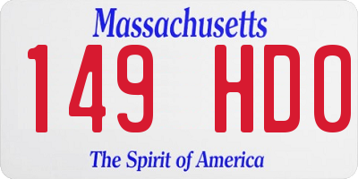 MA license plate 149HD0