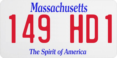 MA license plate 149HD1