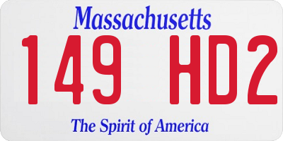 MA license plate 149HD2