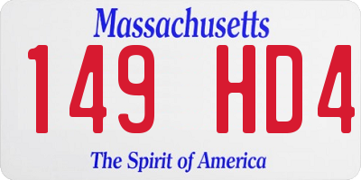 MA license plate 149HD4