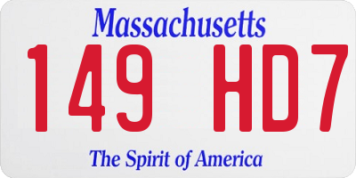 MA license plate 149HD7
